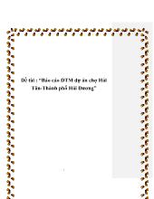 Đề tài Đánh giá tác động môi trưởng dự án chợ Hải Tân - Thành phố Hải Dương