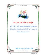 Đề tài Đẩy mạnh hoạt động khai thác thị trường khách du lịch Mỹ ở công ty lữ hành Hanoitourist