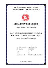 Đề tài Hoạt động marketing trực tuyến tại các trung tâm đào tạo tại Hà Nội – Thực trạng và giải pháp