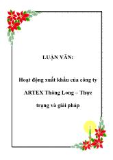 Đề tài Hoạt động xuất khẩu của công ty ARTEX Thăng Long – Thực trạng và giải pháp