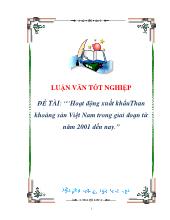 Đề tài Hoạt động xuất khẩuThan khoáng sản Việt Nam trong giai đoạn từ năm 2001 đến nay