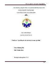 Đề tài Lập kế hoạch sản xuất máy lọc nước gia đình
