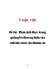 Đề tài Phân tích thực trạng quảng bá thương hiệu của website www.chodientu.vn