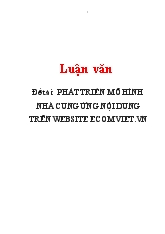 Đề tài Phát triển mô hình nhà cung ứng nội dung trên website ecomviet.vn