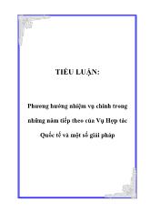 Đề tài Phương hướng nhiệm vụ chính trong những năm tiếp theo của Vụ Hợp tác Quốc tế và một số giải pháp