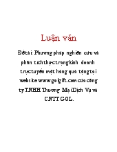 Đề tài Phương pháp nghiên cứu và phân tích thực trạng kinh doanh trực tuyến mặt hàng quà tặng tại website www.golgift.com của công ty TNHH thương mại dịch vụ và công nghệ thông tin gol