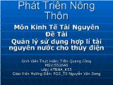 Đề tài Quản lý sử dụng hợp lí tài nguyên nước cho thủy điện