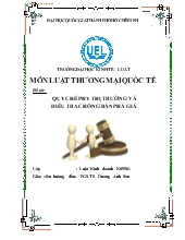 Đề tài Quy chế phy thị trường và điều tra chống bán phá giá