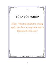 Đề tài Thực trạng thu hút và sử dụng nguồn vốn đầu tưtrực tiếp nước ngoài ở Thành phố HồChí Minh