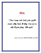 Đề tài Thực trạng tình hình giải quyết tranh chấp kinh tế bằng Toà án và một số giải pháp, kiến nghị