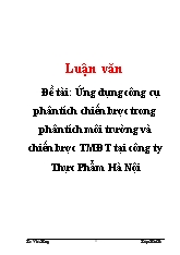 Đề tài Ứng dụng công cụ phân tích chiến lược trong phân tích môi trường và chiến lược thương mại điện tử tại công ty Thực Phẩm Hà Nội