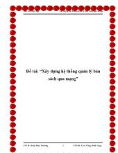 Đề tài Xây dựng hệ thống quản lý bán sách qua mạng