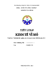 Đồ án Tình hình thất nghiệp của Việt Nam từ năm 2008 đến năm 2011