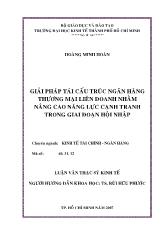 Giải pháp tái cấu trúc ngân hàng thương mại liên doanh nhằm nâng cao năng lực cạnh tranh trong giai đoạn hội nhập