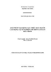 Giải pháp tạo động lực thúc đẩy người lao động tại xí nghiệp chế biến lâm sản Hòa Nhơn