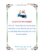 Hoàn thiện lưu chuyển hàng xuất khẩu và xác đinh kết quảtại Công ty xuất nhập khẩu nông lâm sản và vật tưnông nghiệp