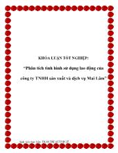 Khóa luận Phân tích tình hình sử dụng lao động của công ty TNHH sản xuất và dịch vụ Mai Lâm