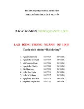 Lao động trong ngành du lịch