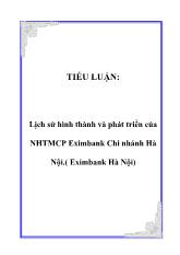 Lịch sử hình thành và phát triển của ngân hàng thương mại cổ phần Eximbank Chi nhánh Hà Nội (Eximbank Hà Nội)