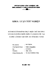 Luận văn Đánh giá tình hình thực hiện chủ trương xây dựng nông thôn mới của nhà nước tại xã Phú Lâm huyện Tiên Du tỉnh Bắc Ninh
