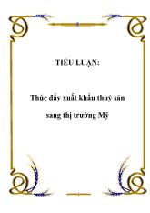 Luận văn Thúc đẩy xuất khẩu thuỷ sản sang thị trường Mỹ
