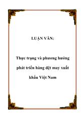 Luận văn Thực trạng và phương hướng phát triển hàng dệt may xuất khẩu Việt Nam