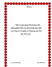 Một số giải pháp Marketing-Mix nhằm phát triển của thị trường máy tính của Công ty Cổ phần và Thương mại Tin học HVCom