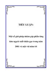 Một số giải pháp nhăm góp phần tăng kim ngạch xuất khẩu gạo trong năm 2001 và một vài năm tới