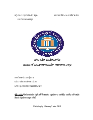 Phân tích đặc điểm của dịch vụ và lấy ví dụ về một loại dịch vụ cụ thể