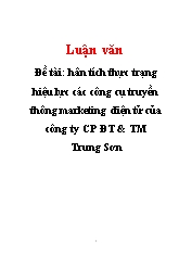 Phân tích thực trạng hiệu lực các công cụ truyền thông marketing điện tử của công ty CP đầu tư thương mại Trung Sơn