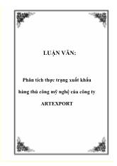 Phân tích thực trạng xuất khẩu hàng thủ công mỹ nghệ của công ty ARTEXPORT