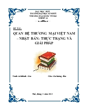 Quan hệ thương mại Việt Nam – Nhật bản: Thực trạng và giải pháp