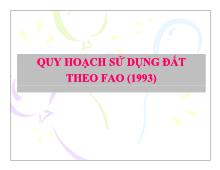 Quy hoạch sử dụng đất quy hoạch sử dụng đất theo fao (1993)