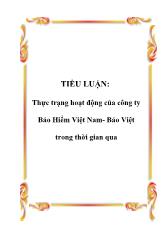 Thực trạng hoạt động của công ty Bảo Hiểm Việt Nam - Bảo Việt trong thời gian qua
