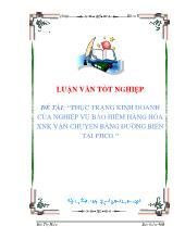 Thực trạng kinh doanh của nghiệp vụ bảo hiểm hàng hóa xuất nhập khẩu vận chuyển bằng đường biển tại pjico