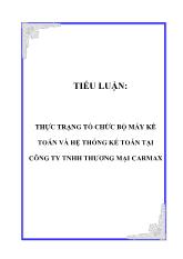 Thực trạng tổ chức bộ máy kế toán và hệ thống kế toán tại công ty TNHH thương mại carmax