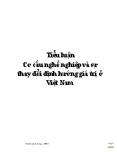 Tiểu luận Cơ cấu nghề nghiệp và sự thay đổi định hướng giá trị ở Việt Nam