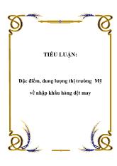 Tiểu luận Đặc điểm, dung lượng thị trường Mỹ về nhập khẩu hàng dệt may