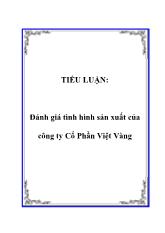 Tiểu luận Đánh giá tình hình sản xuất của công ty Cổ Phần Việt Vàng