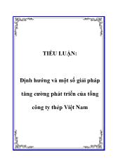 Tiểu luận Định hướng và một số giải pháp tăng cường phát triển của tổng công ty thép Việt Nam