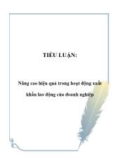 Tiểu luận Nâng cao hiệu quả trong hoạt động xuất khẩu lao động của doanh nghiệp