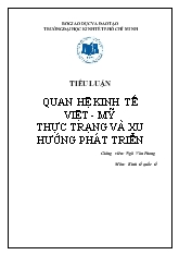 Tiểu luận Quan hệ kinh tế Việt - Mỹ thực trạng và xu hướng phát triển