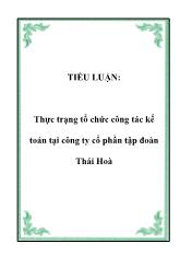 Tiểu luận Thực trạng tổ chức công tác kế toán ở công ty cổ phần tập đoàn Thái Hoà