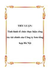 Tiểu luận Tình hình tổ chức thực hiện công tác tài chính tại Công ty Sơn tổng hợp Hà Nội
