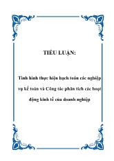 Tình hình thực hiện hạch toán các nghiệp vụ kế toán và Công tác phân tích các hoạt động kinh tế của doanh nghiệp