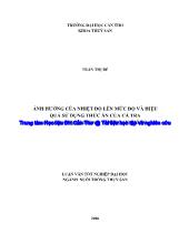 Ảnh hưởng của nhiệt độ lên mức độ và hiệu quả sử dụng thức ăn của cá tra