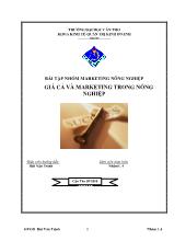 Bài tập nhóm marketing nông nghiệp giá cả và marketing trong nông nghiệp