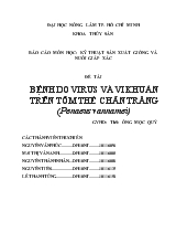 Bệnh do virus và vi khuẩn trên tôm thẻ Chân Trắng