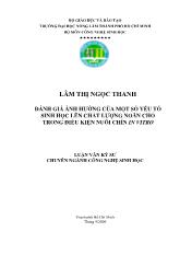 Đánh giá ảnh hưởng của một số yếu tố sinh học lên chất lượng noãn chó trong điều kiện nuôi chín in vitro
