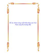 Đề án Khản năng xuất khẩu thủy sản Việt Nam sang thị trường Mỹ